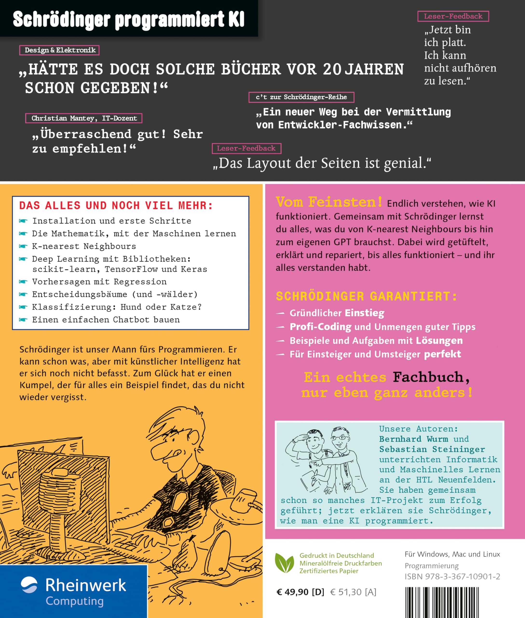 Schrödinger programmiert KI: Das etwas andere Fachbuch. KI-Algorithmen implementieren, ein eigenes GPT bauen, Datenanalyse und mehr