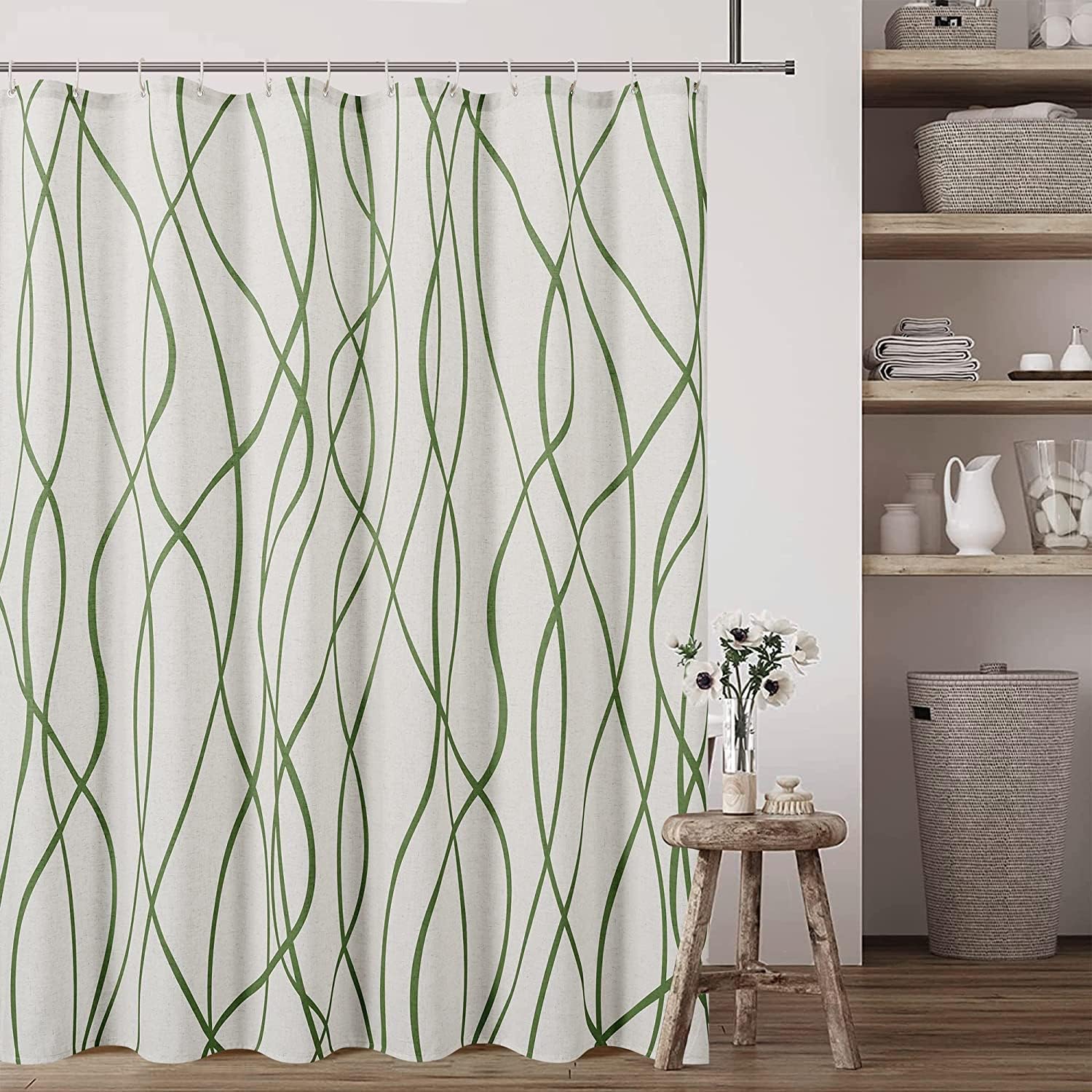 Tenda Da Doccia Bohémien Con Fiori – Tessuto Morbido E Impermeabile, Set Completo Con Ganci, 180x180 Cm, Per Un Bagno Stiloso E Funzionale - 2