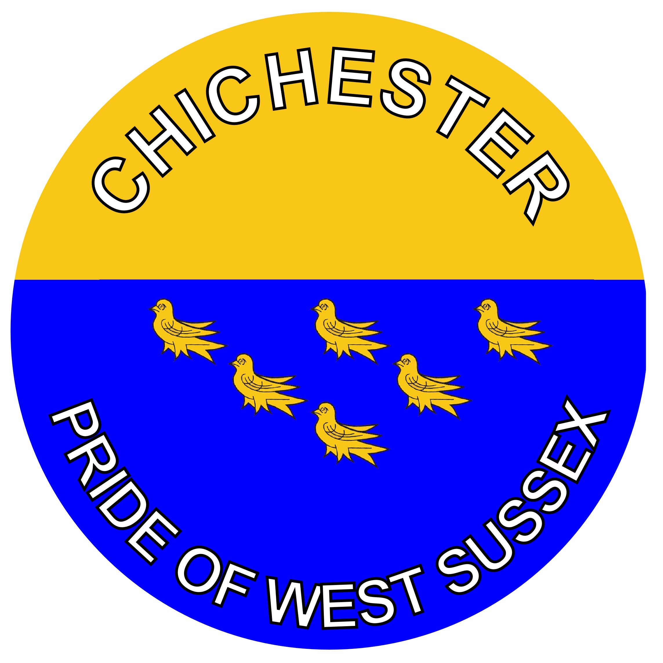 Baked Bean Store Multi Chichester - Pride Of West Sussex - (Two Pack) 80Mm Diameter Car Bumper Window Decal Sticker