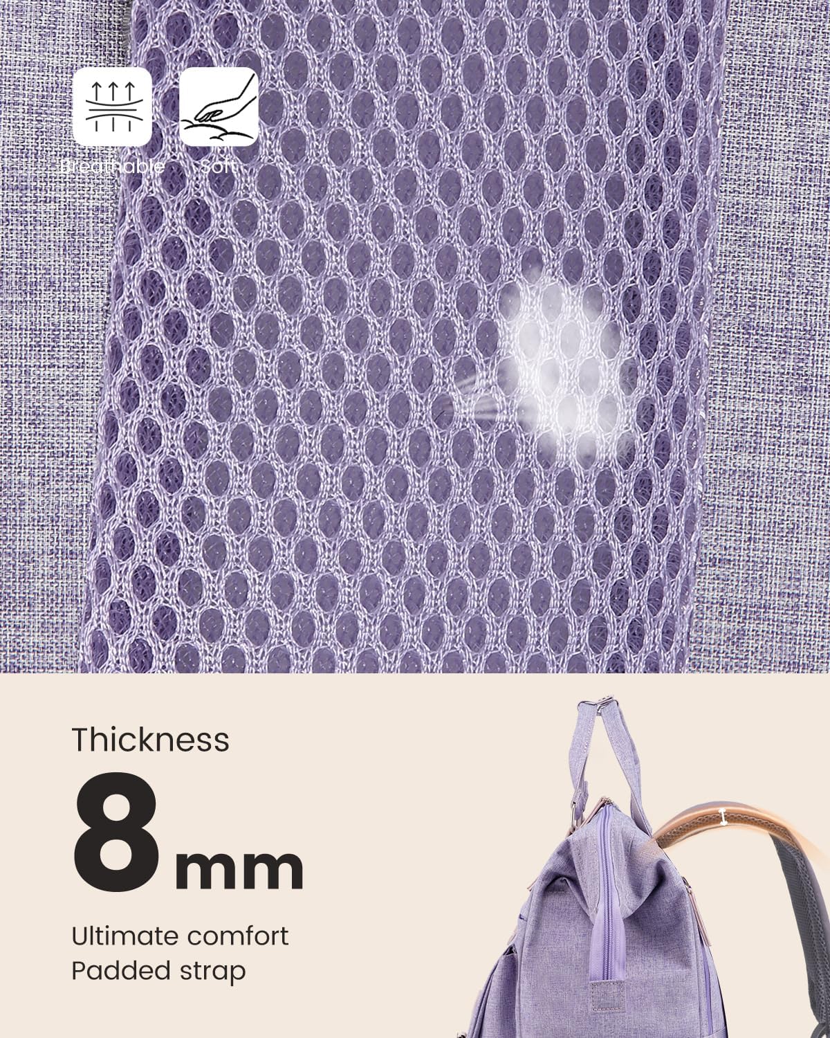 LOVEVOOK Laptop Backpack Purse for Women, Cute College School Backpack Bookbag For Teenager Girls, Teacher Nurse Bags Work Travel Backpack, Business Computer Laptop Bag Daypack, 15.6 Inch, Purple - Image 6