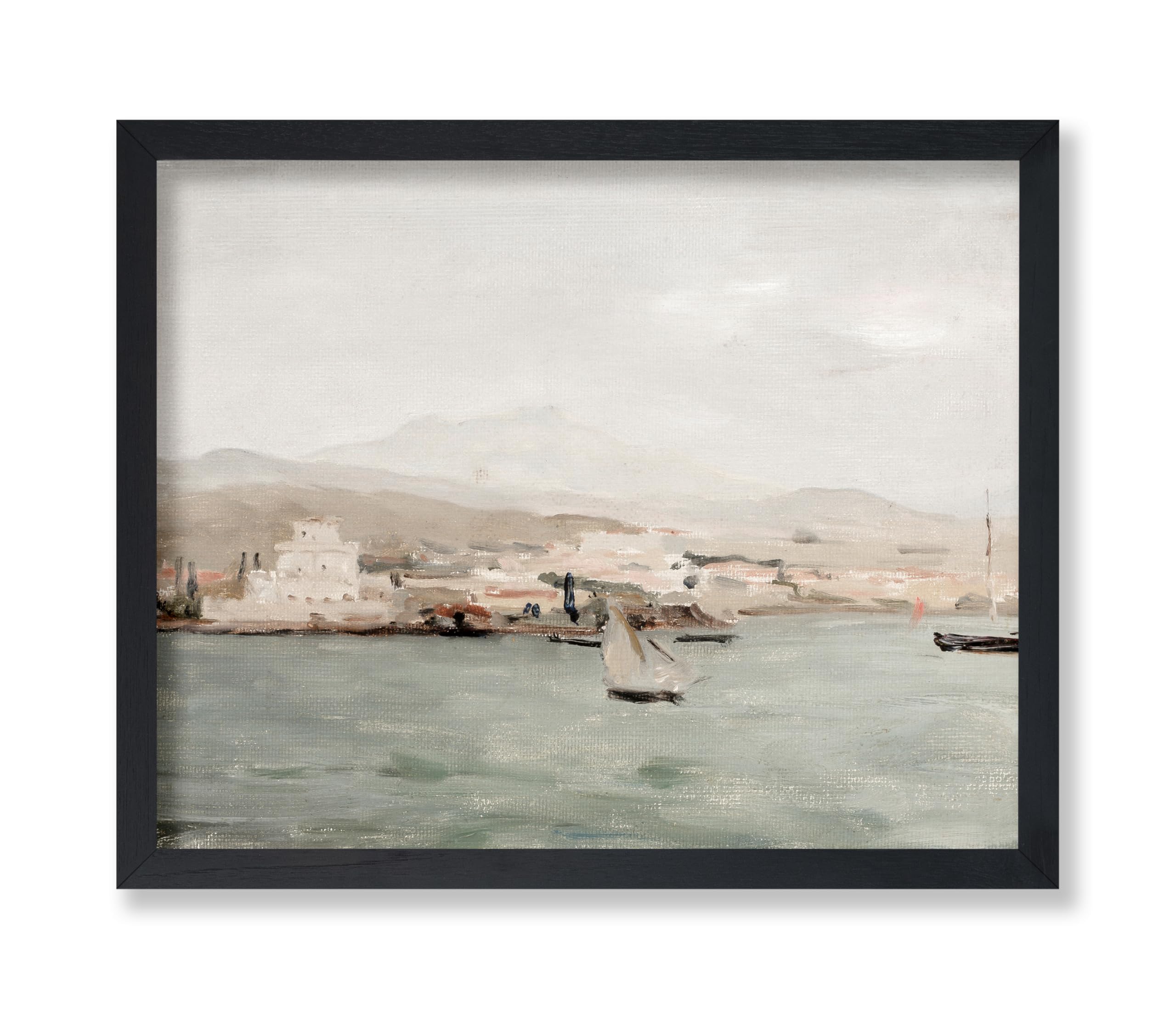 Poster Master Vintage View of the Port in Saloniki Painting Poster - Retro Journey To Palestine Print - Fine Art - Gift for Him & Her - Coastal Decor for Ocean or Beach House - 8x10 UNFRAMED Wall Art