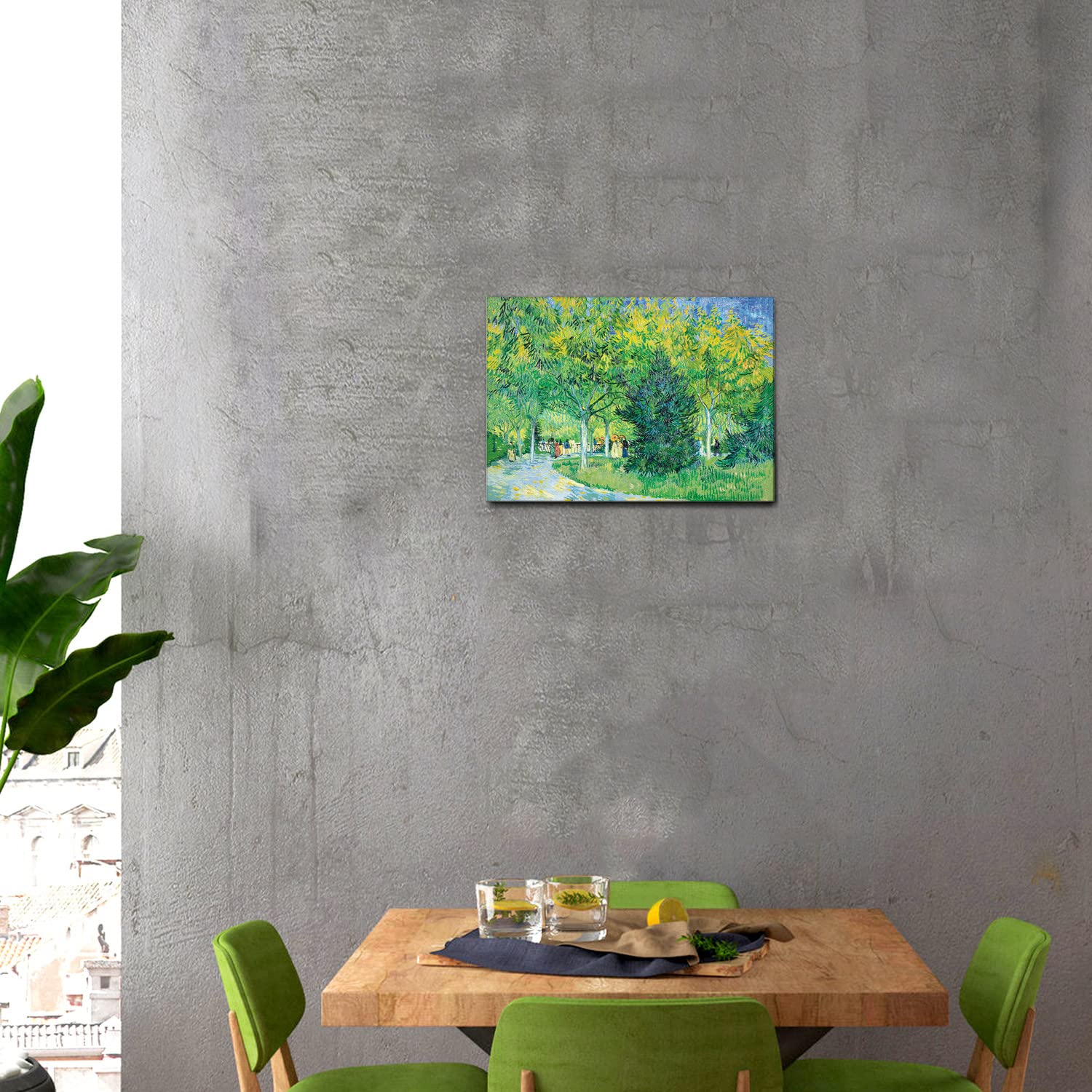 Giallobus - Quadro - Vincent Van Gogh - Sentieri in un parco - Tela Canvas Telaio Standard - 50x35 - Pronto da appendere - Quadri moderni per la casa