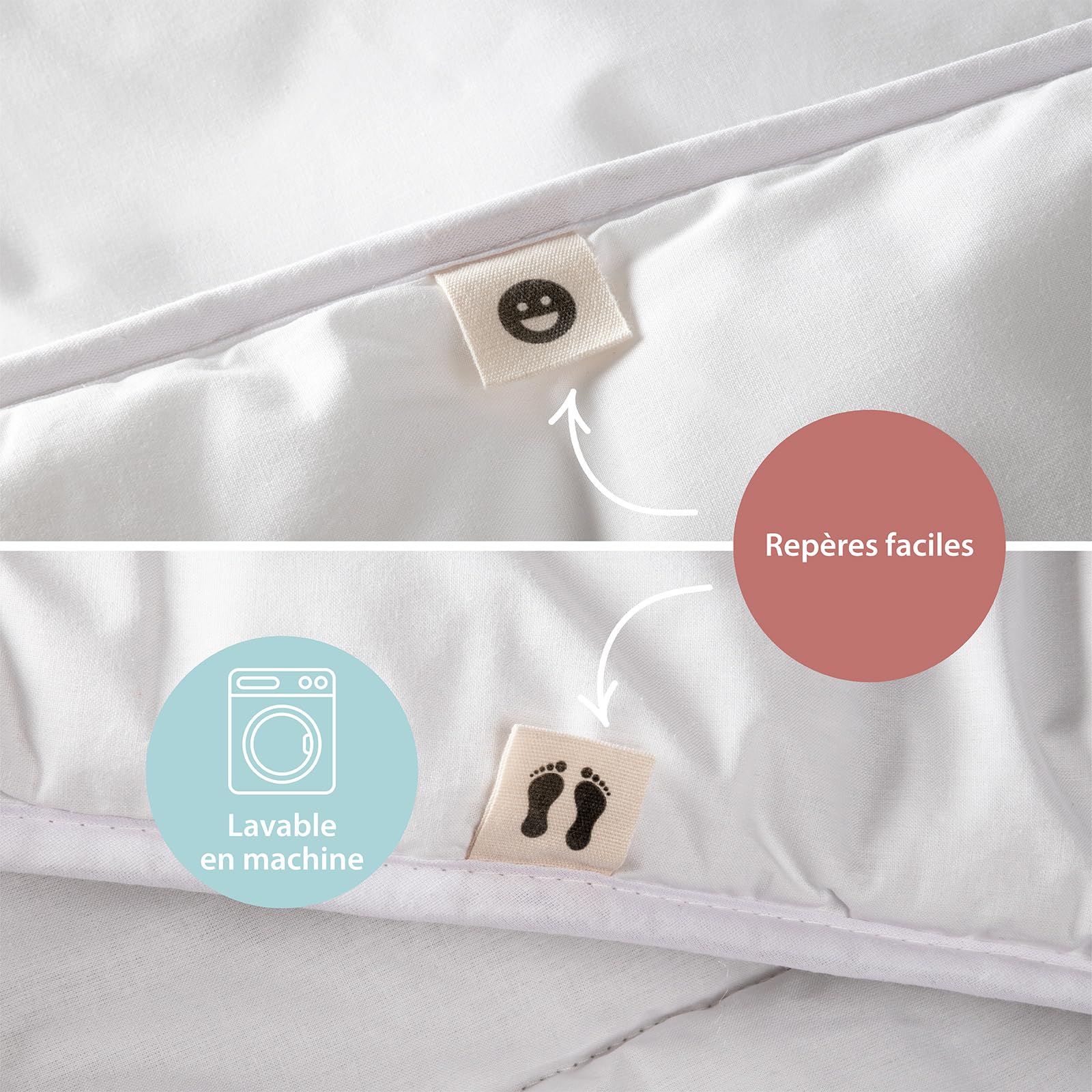 Kadolis - Couette Enfant 4 Saisons 140x200 cm Tencel™ Coton Bio - Hawi | Couette 4 saisons pour lit 1 personne - 300gr/m2 - douce et respirante - certifiée OEKO-TEX®