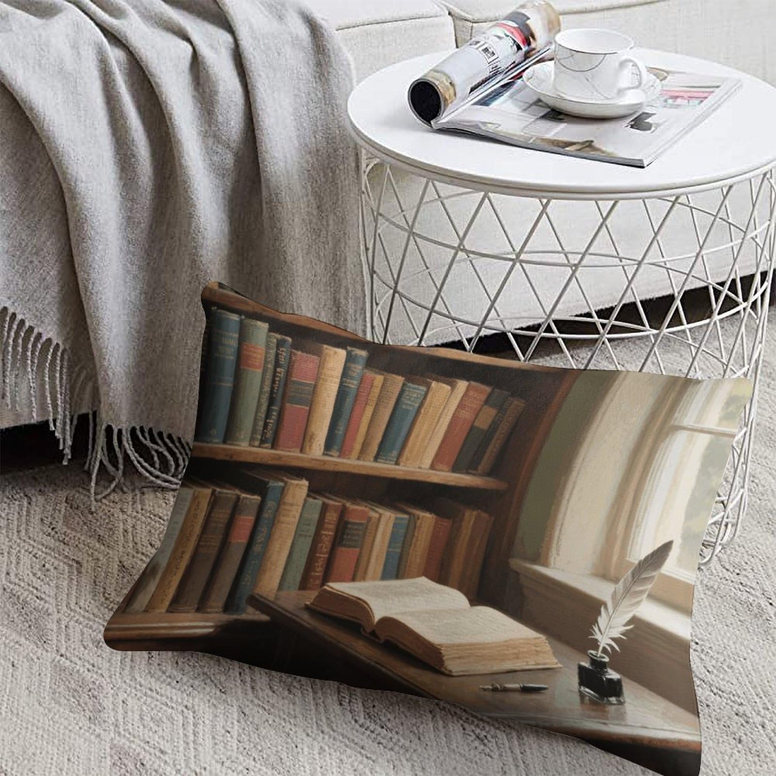 FodPand Decorative Throw Pillow Covers 8x12 Short Plush Books Body Pillowcase Cushion Cases with Invisible Zipper Rectangle Lumbar Pillow Shells for Sofa Couch Chair Bed Home Decor