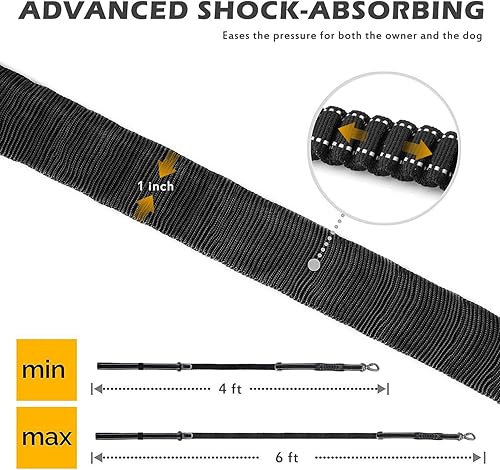 Miniatura 6 de Fashion&cool Correa resistente para perros especialmente grandes de hasta 150 libras, 4 a 6 pies, reflectante, para entrenamiento de perros,