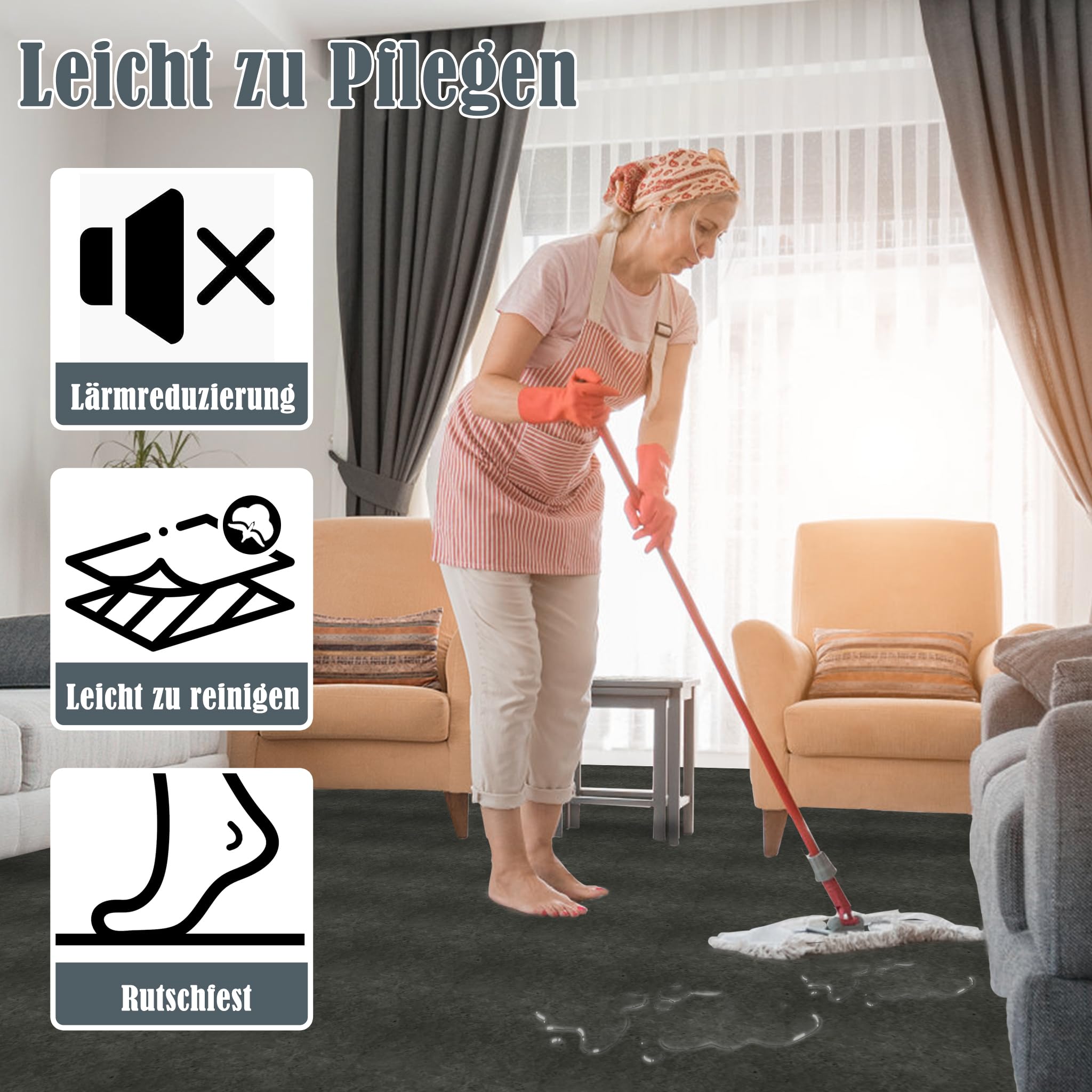 FIVMEN Pavimento in PVC 30x30 cm 27 pezzi, rivestimento in vinile autoadesivo, piastrelle adesive per pavimento, impermeabile, antiscivolo, piastrelle per pavimento per soggiorno, cucina, bagno (S11