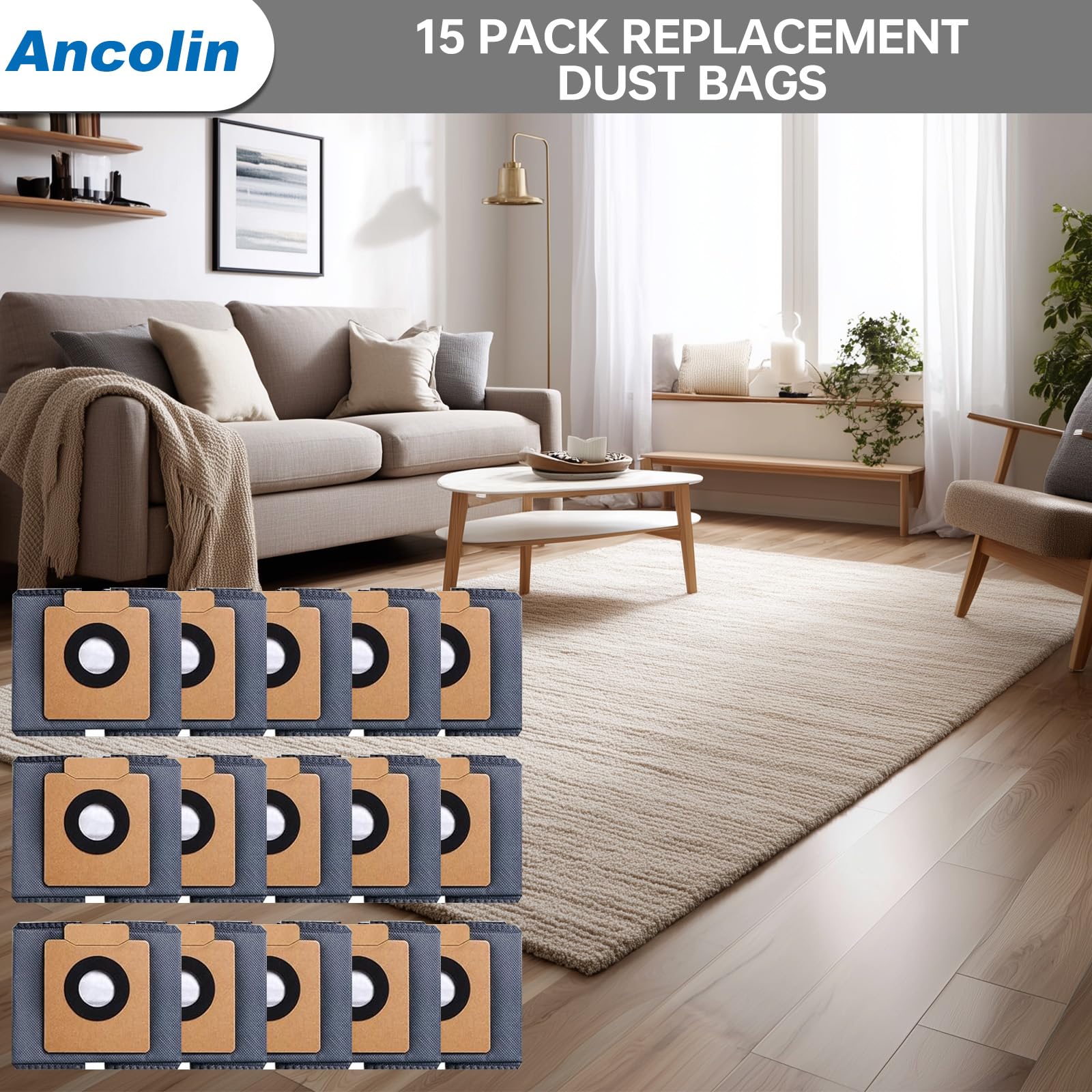 15 bolsas de polvo para aspiradora eufy X10 Pro Omni Robot y bolsas de polvo X8 Pro, gran capacidad, con estación de vaciado automático