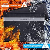 Vista 2 de Andyer Bolsa de documentos ignífuga con bolsa de dinero, paquete de 2 unidades de 13.4 x 10 pulgadas y 11 x 6 pulgadas, bolsa impermeable ignífuga