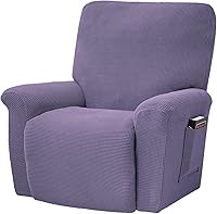 Vista 12 de CONRUSER Fundas elásticas para sillas reclinables, funda suave de 4 piezas, funda gruesa para sofá individual, funda de jacquard con bolsillo
