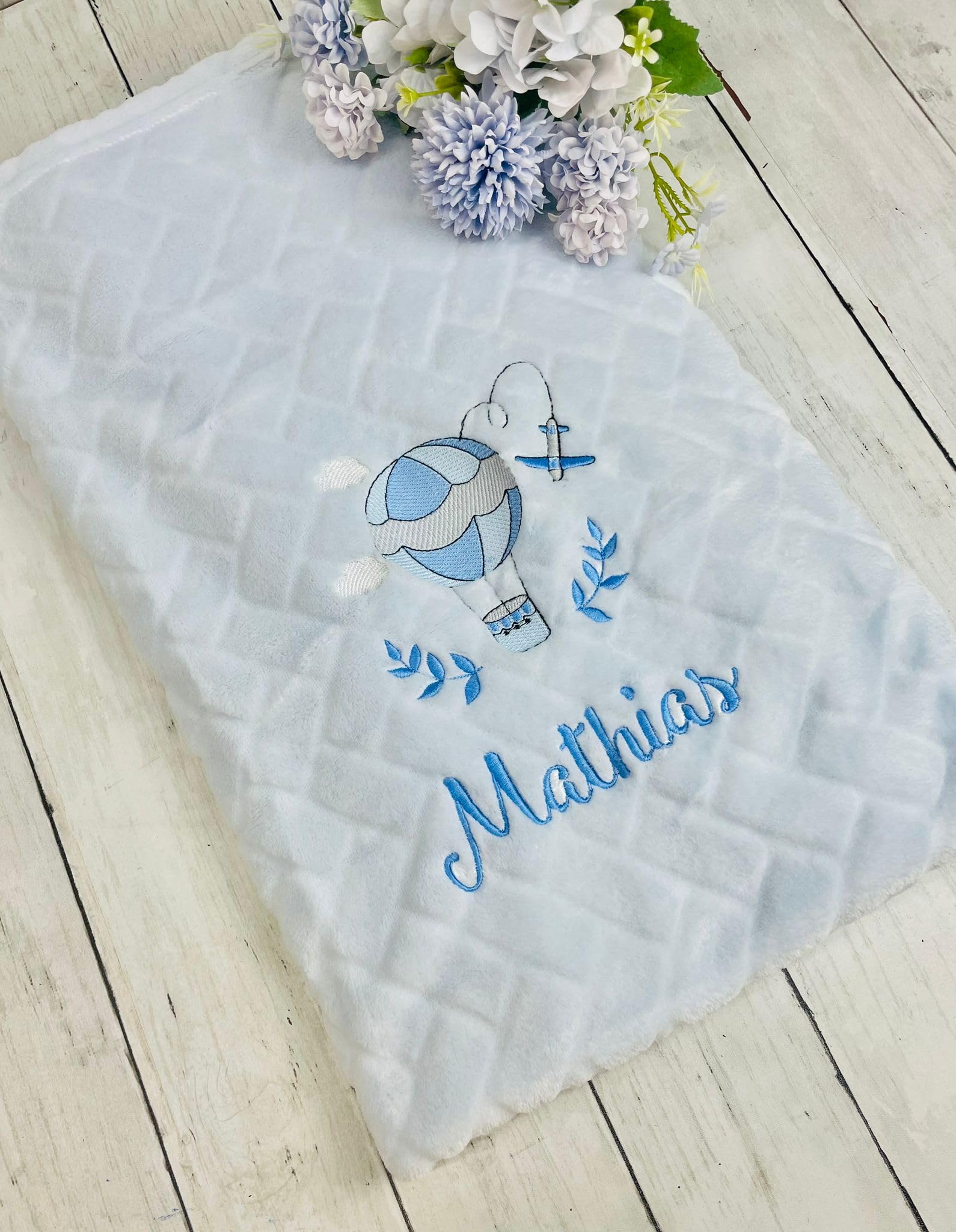 Coperta Personalizzata Con Nome Per Neonati - 100% Cotone Maglia Morbida - Regalo Baby Shower