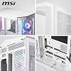MSI MAG PANO 100R PZ WHITE Temperli Cam 3x120mm 1x120mm ARGB Fan ATX Beyaz Panoramik Gaming Bilgisayar Kasası