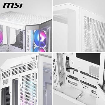 MSI MAG PANEL 100R PZ WHITE Tempered Glass 3x120mm 1x120mm ARGB Fan ATX White Panoramic Gaming Computer Case