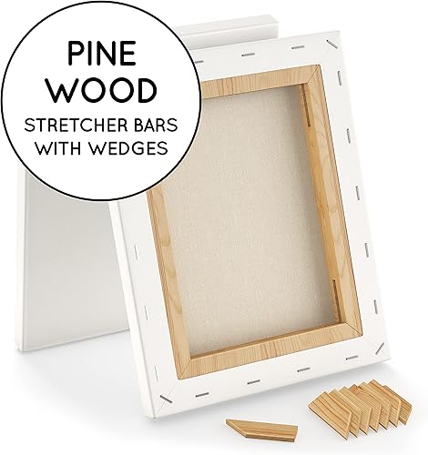 Miniatura 2 de Lienzo estirado, 100% algodón, sin ácidos, triple imprimación, Gesso estirado, suministros de pintura artística (paquete de 8-5 x 7 pulgadas)