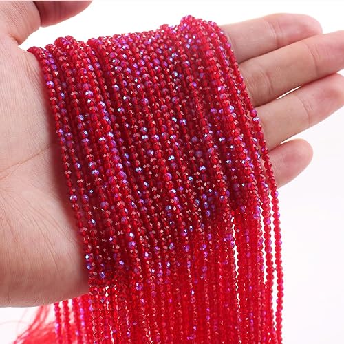 Miniatura 6 de Zhe Ying 1200 cuentas de cristal de 0.118 pulgadas para hacer pulseras, 48 cuentas espaciadoras sueltas con corte de diamante facetado para hacer