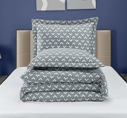 Miniatura 5 de Utopia Bedding - Juego de edredón Queen Arrow White, edredones impresos tamaño Queen, juego de ropa de cama ligero de 3 piezas para todas las