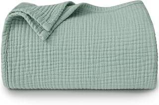 Muslin Baby Blanket for Boys and Girls, Neutral Cotton Crib Blanket for Newborn Infant Toddler - Soft and Breathable Baby Quilt (Green)