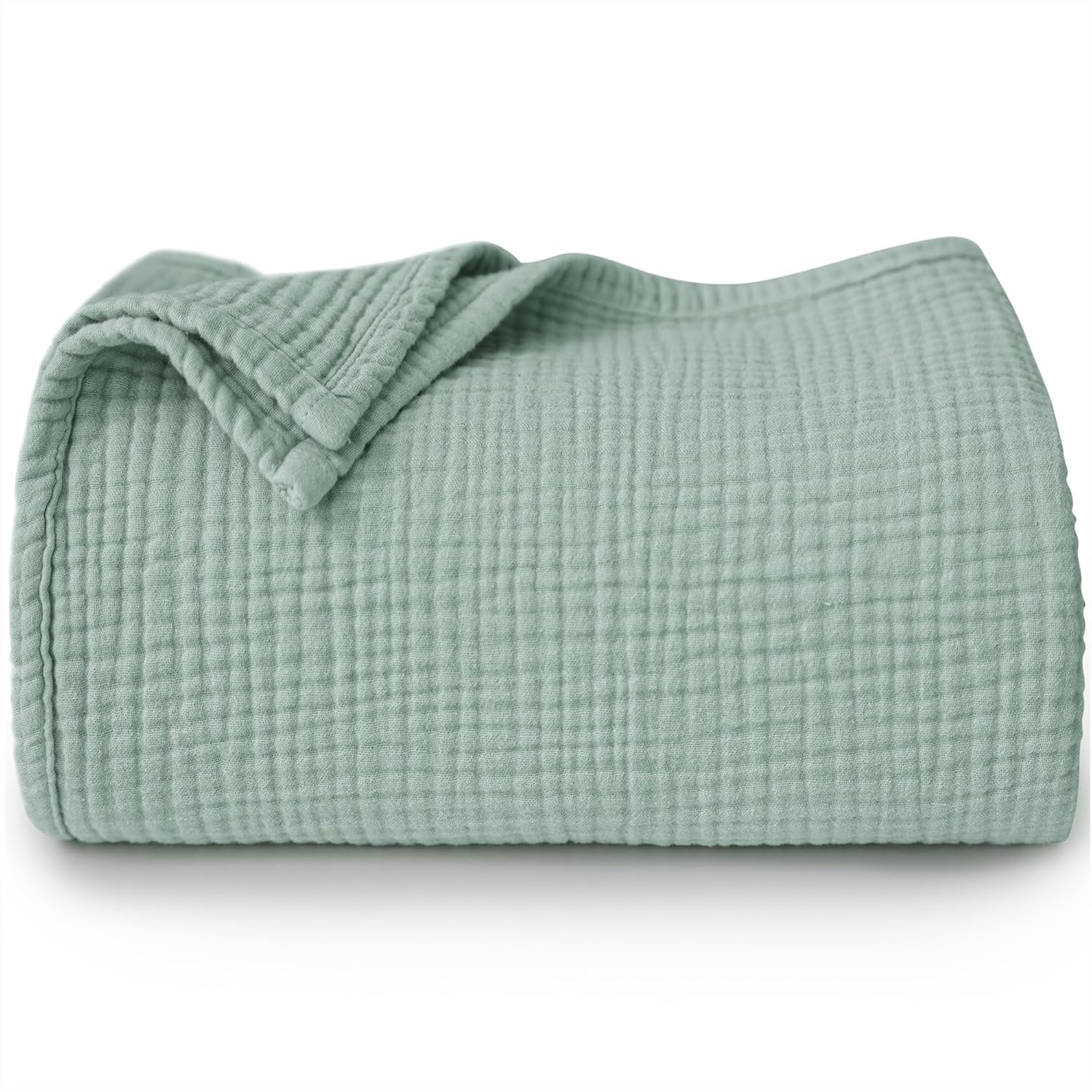 MairMore Muslin Baby Blanket for Boys and Girls, Neutral Cotton Crib Blanket for Newborn Infant Toddler - Soft and Breathable Baby Quilt (Green)