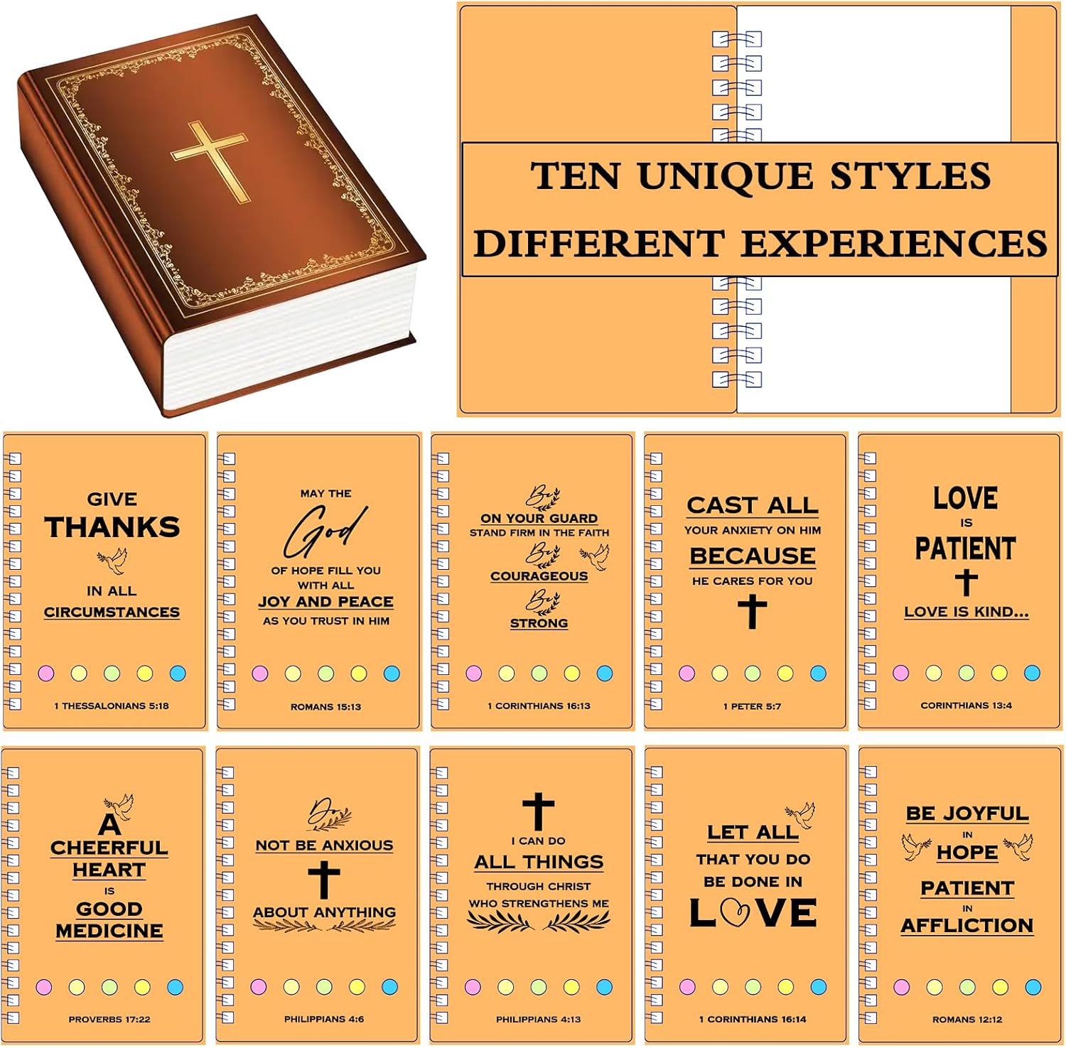 10 Sets Christian Notebooks Bulk Prayer Journals Inspirational Christian Gifts Bible Notebook with Bible Verse Pens for Women Men Church Members Bible Study Groups & Church Families - Image 2