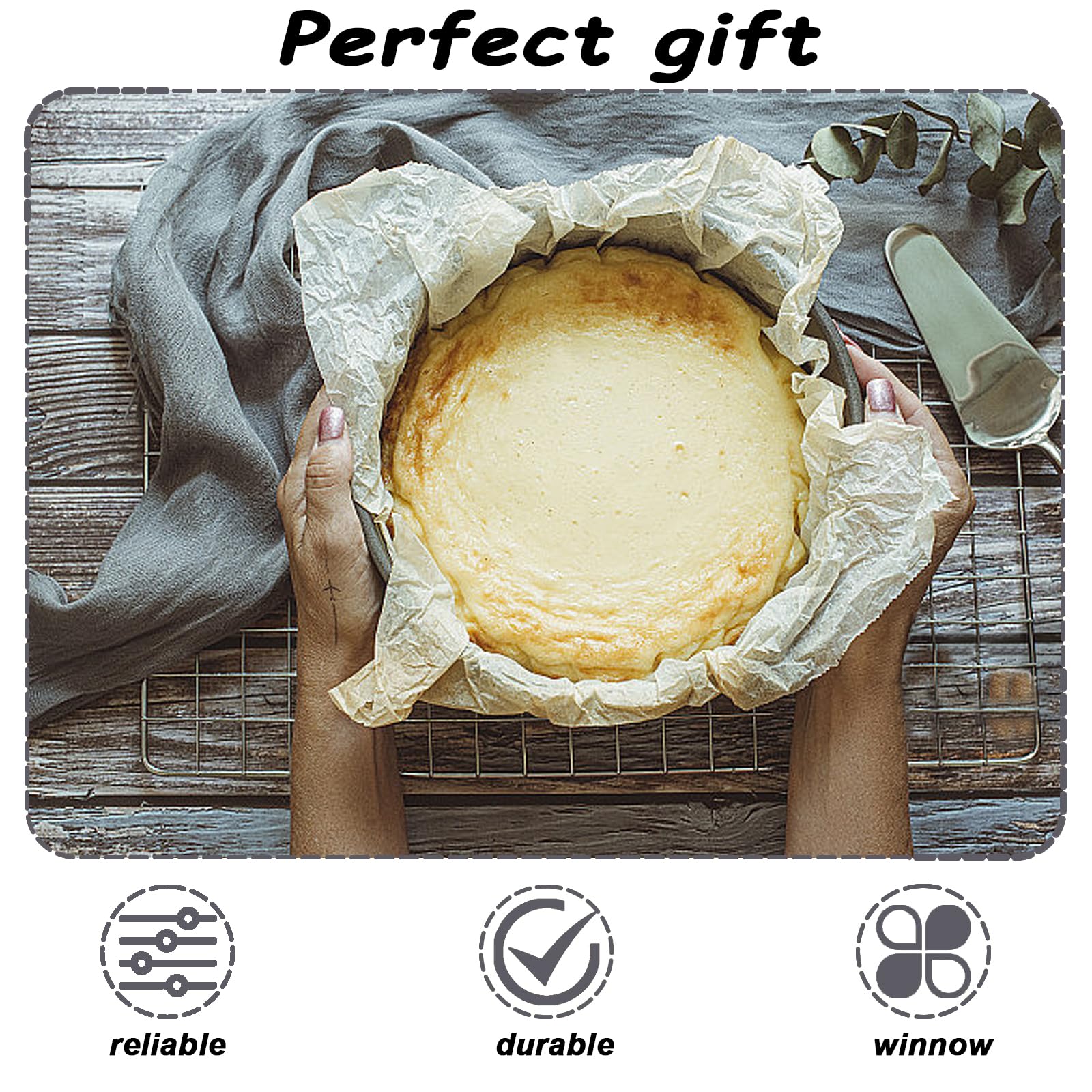 Set di 4 stampi per torte, Ø 18/20/22/24 cm, con fondo piatto, rimovibile, piatto rotondo, a prova di perdite, rivestimento antiaderente per cuocere torte e pane