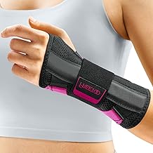 FREETOO Carpal Tunnel Wrist Supports Brace Fit Left Hand Night Support, Fitted Wrist Splint for Tendonitis Arthritis Pain Relief, Hand Support Splint for RSI, Sprain - For Women and Men (Pink, S/M)