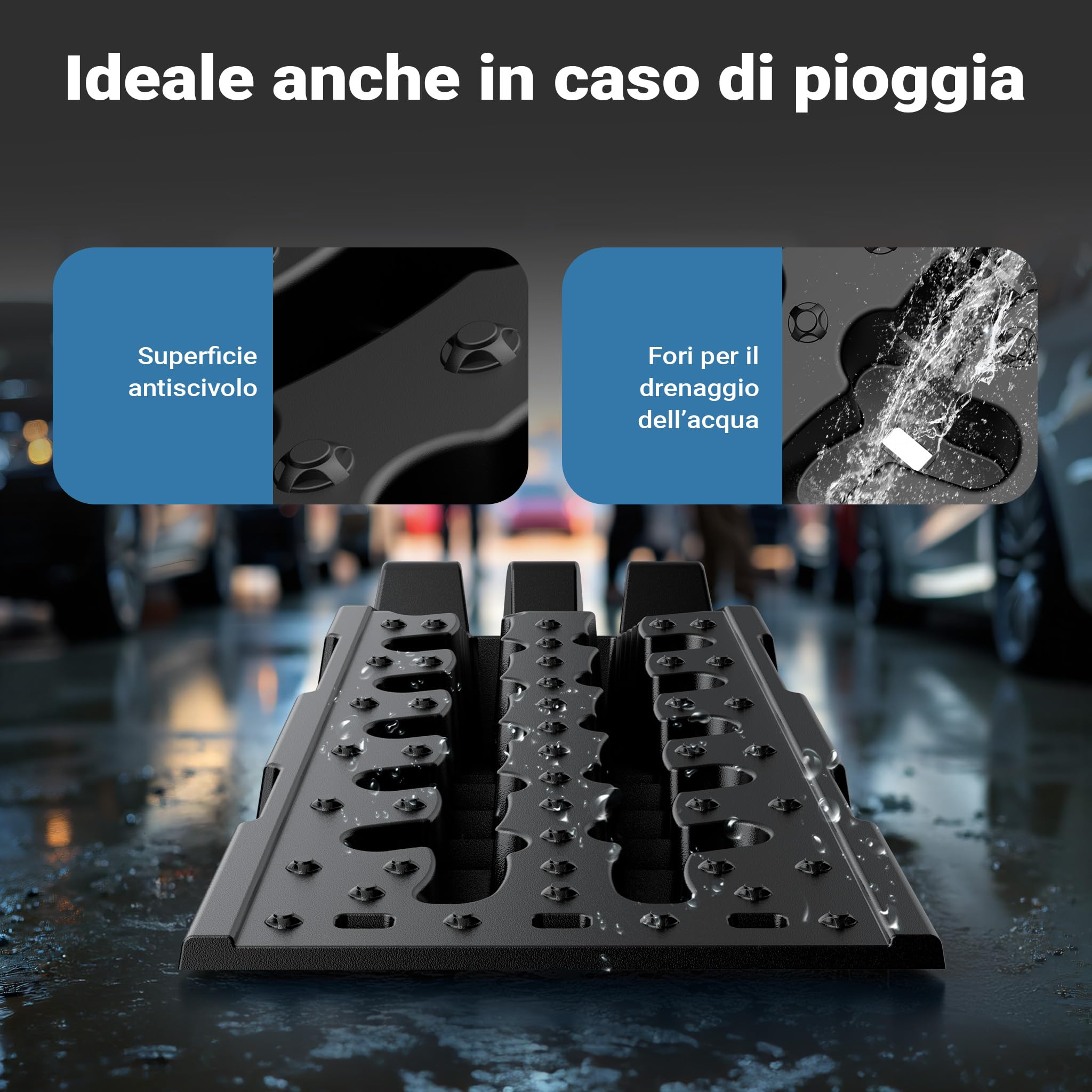 XPOtool Cunei livellatori auto veicoli 2 pz. max 5 t Rampa di livellamento in plastica