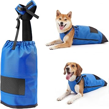 Sadnyy Drag Bags for Paralyzed Dogs & Cats, Adjustable Disabled Pet Mobility Aid with Breathable Mesh, Dog Wheelchair for Hind Legs, Easy On/Off, Adjustable Fit, Protects Chest & LimbsBlue,M