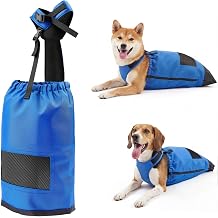 Sadnyy Drag Bags for Paralyzed Dogs & Cats, Adjustable Disabled Pet Mobility Aid with Breathable Mesh, Dog Wheelchair for Hind Legs, Easy On/Off, Adjustable Fit, Protects Chest & LimbsBlue,M