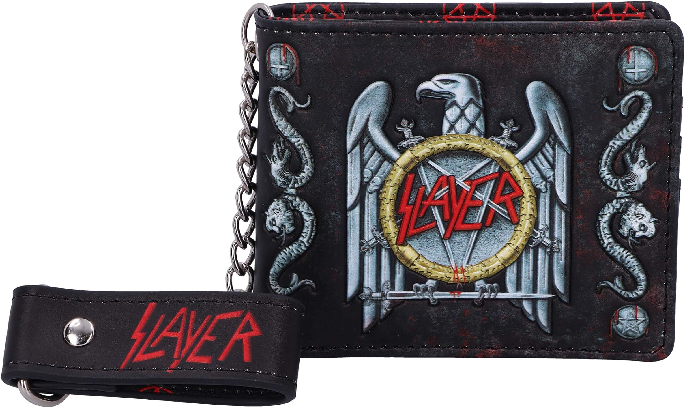 Nemesis Now Officially Licensed Slayer Eagle Logo Embossed Wallet Purse, Black