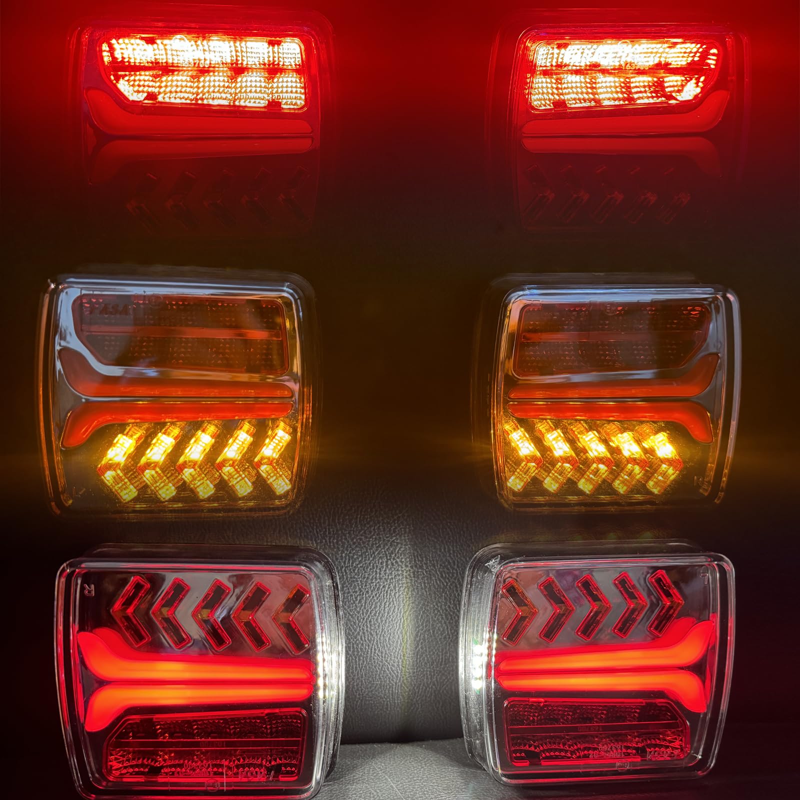 Warmfay Magnetische Kabellose LED Rückleuchten 12/24 V, Wiederaufladbare Anhänger Beleuchtung Set, ECE-EMV-Geprüft, Wasserdicht Funk Rücklichter für LKW Anhänger Traktor PKW