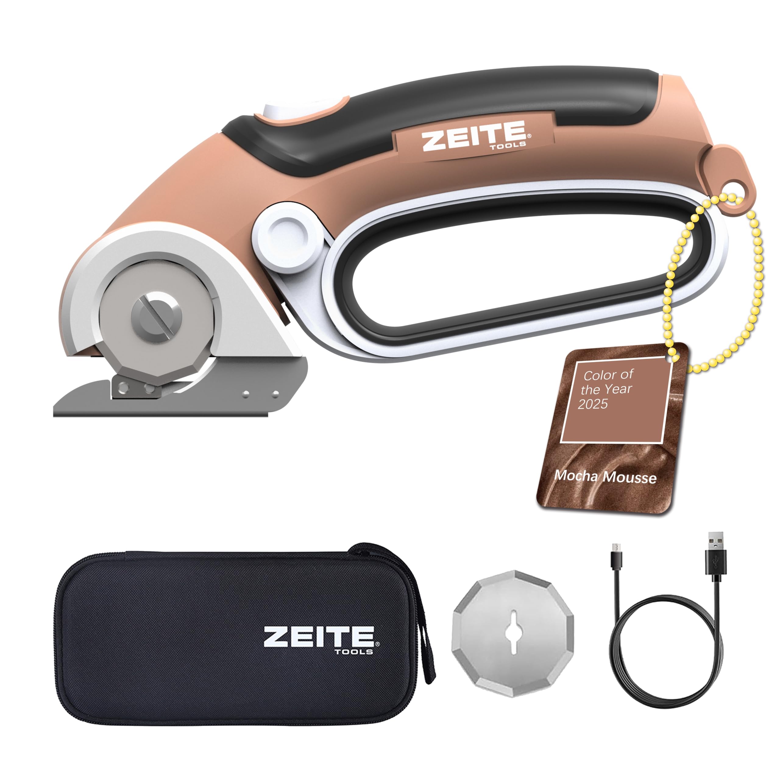ZEITE 4V Cordless Electric Scissors Cardboard Cutter, Mocha