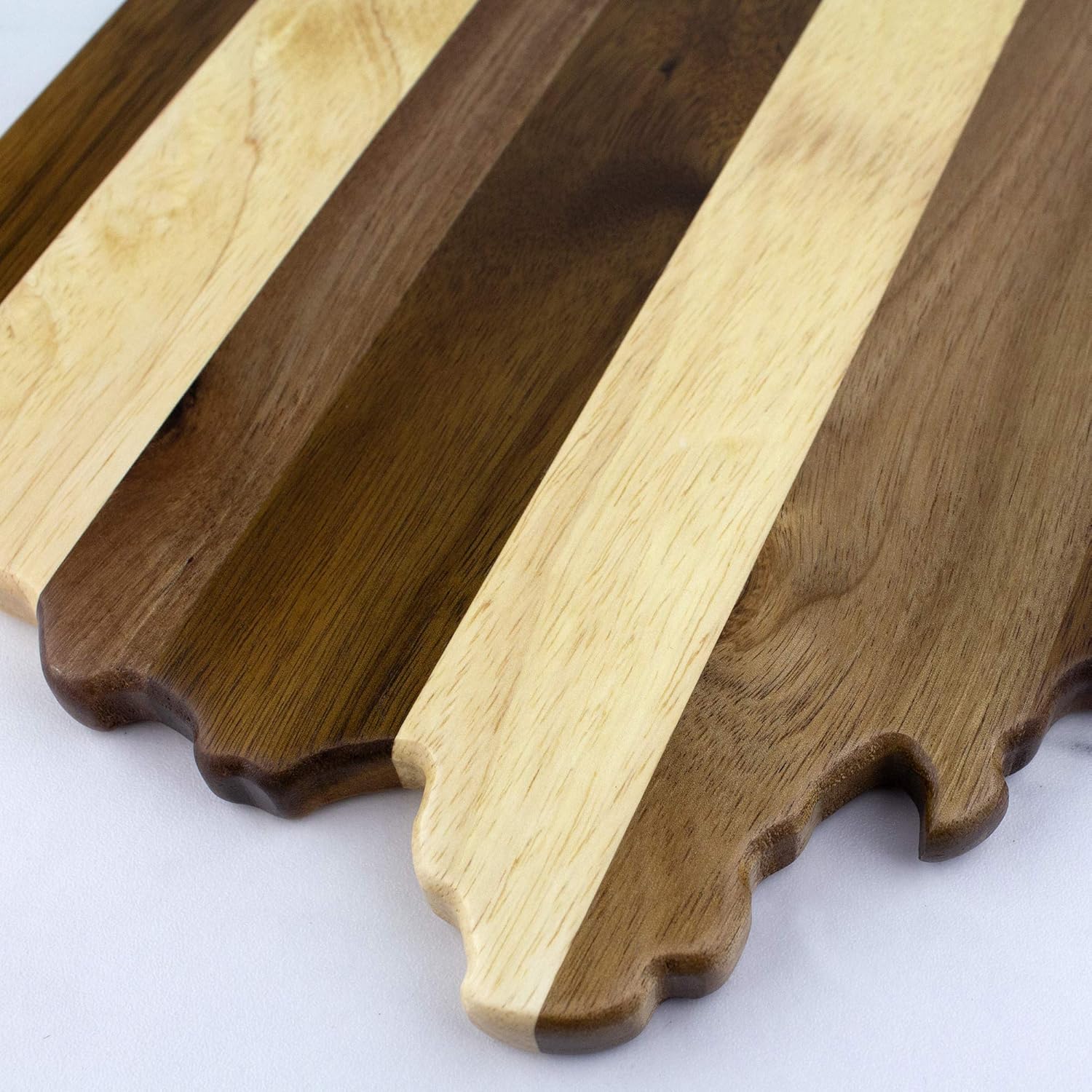 Totally Bamboo Rock & Branch Series Shiplap Ohio State Shaped Wood Serving and Cutting Board | Great for Wall Art 13" x 11-1/2" x 5/8" - Image 4