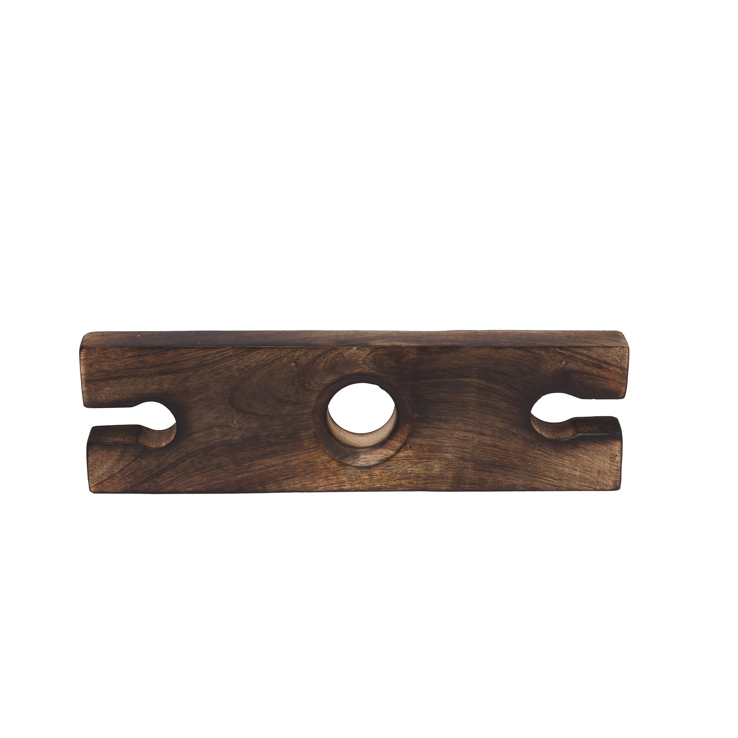 Handmade Wine Bottle & Glass Holder - Antique Wood Stand -2 Handmade Wine Bottle & Glass Holder - Antique Wood Stand -2