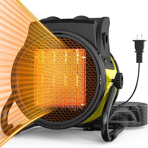 Outdoor Patio Heater, 1500W Outdoor Heaters for Patio Overheat Protection, 3S Fast Heating, Garage Heaters with Long Cord for Greenhouse, Patios, Outdoor Use