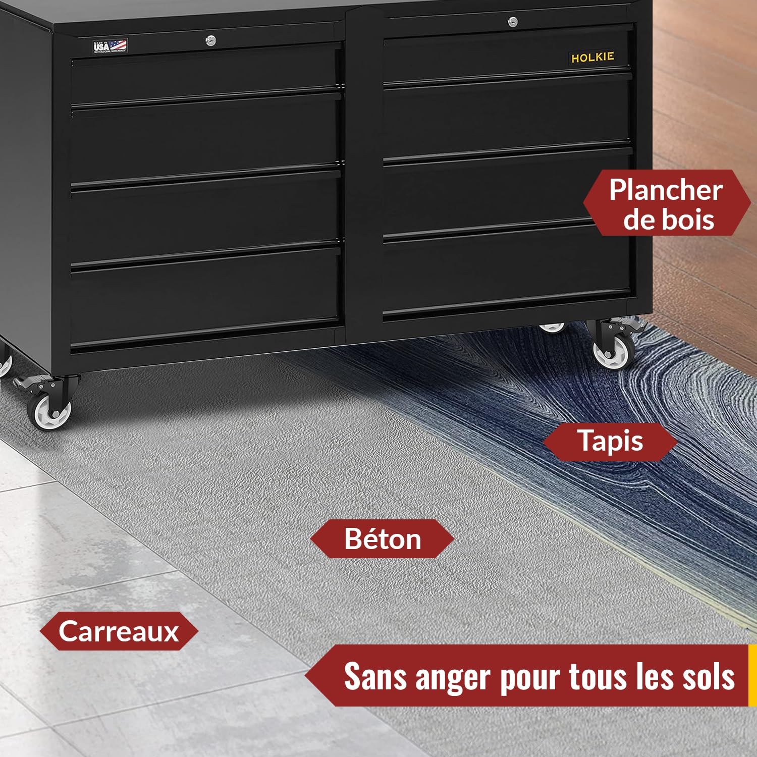 Roulettes Pivotantes de 100 mm丨Capacité totale de 600 kg丨set de 4 | 2 avec frein et 2 sans丨Roulettes pour Meubles avec frein pour charges lourdes