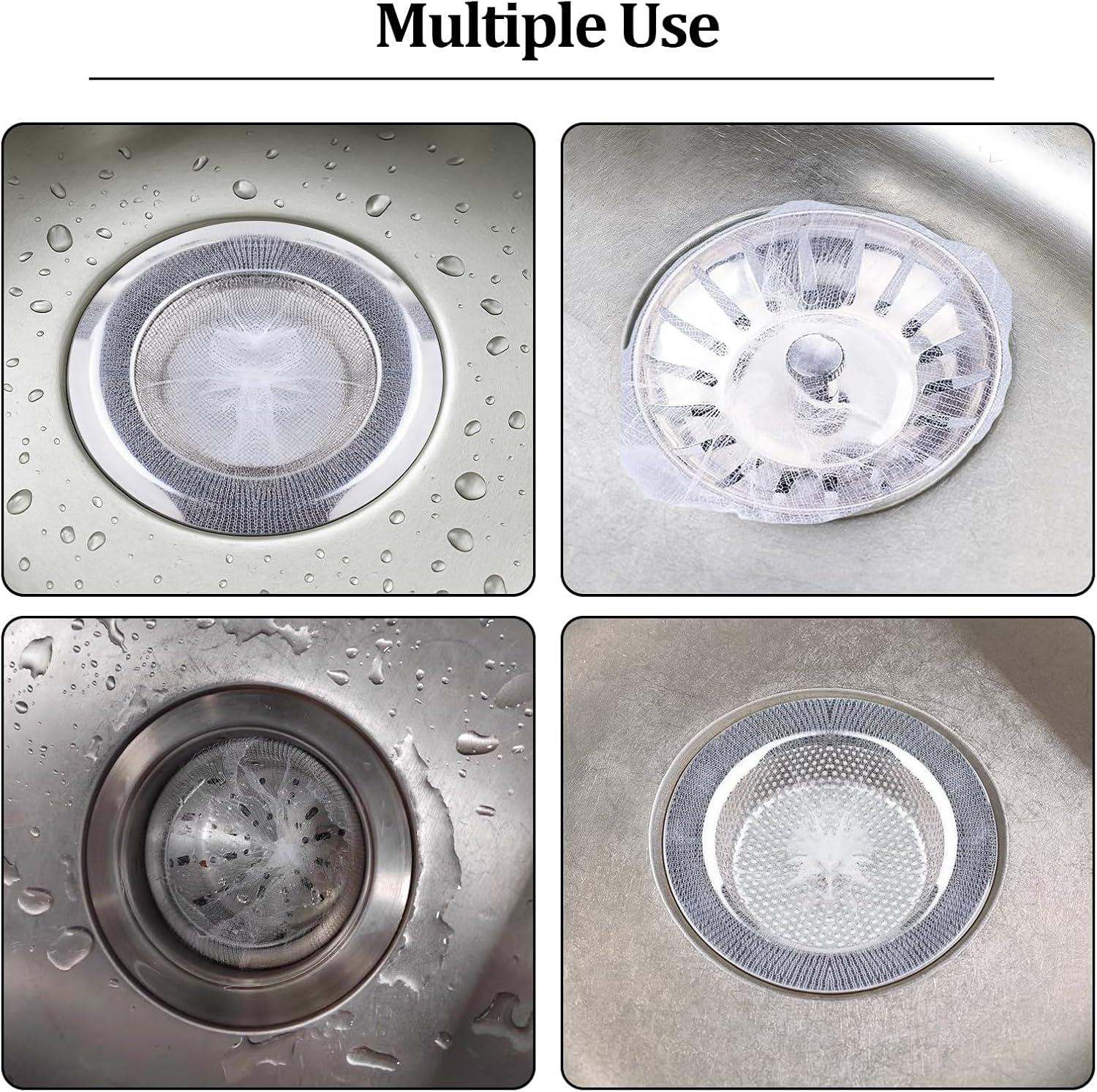 200 PCS Kitchen Sink Drain Strainer Mesh Bag and PP Extraction Box, Disposable Mesh Sink Strainer Bags for Collecting Kitchen Food Waste Leftover Garbage