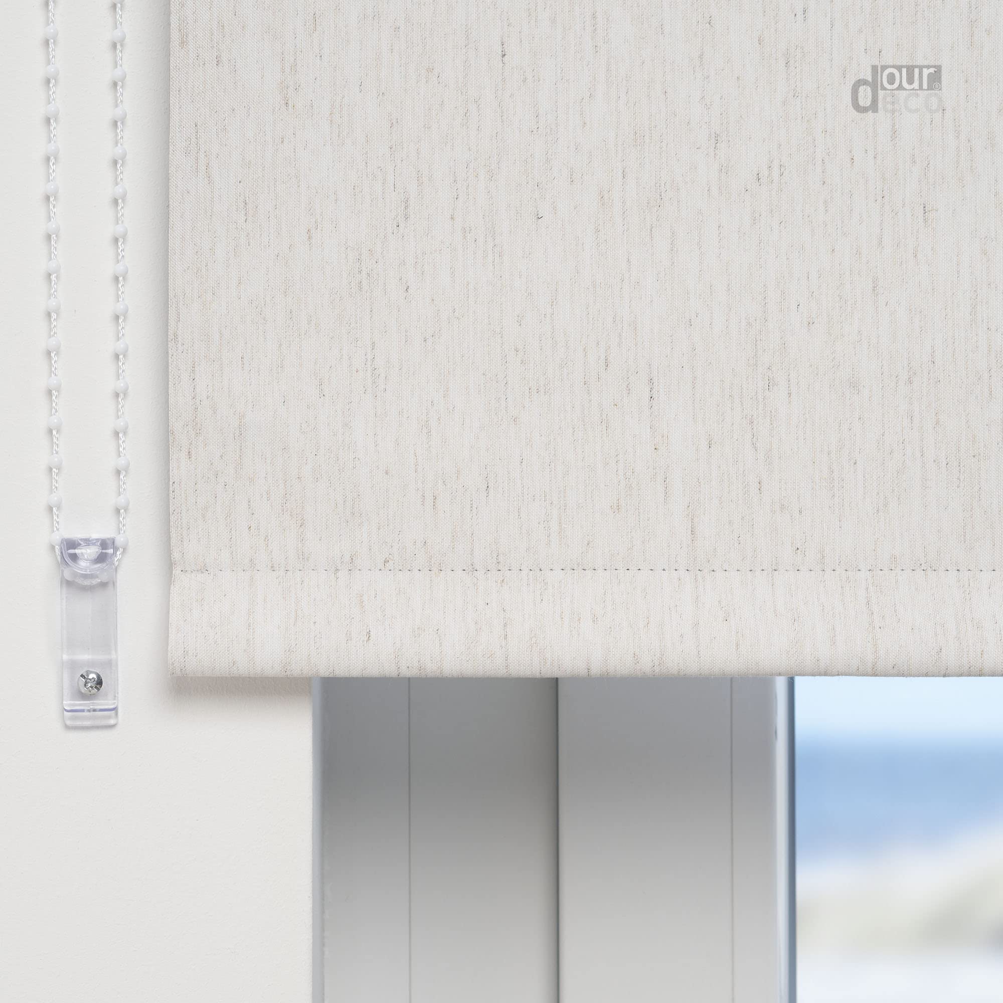 Rollo, Fenster Rollo, Kettenzug-Rollo / 182 x 180 cm (Breite x Höhe), leinen Silber/Thermo-Beschichtung, Verdunkelnd, Blickdicht/Breiten 60-200 cm/viele Farben