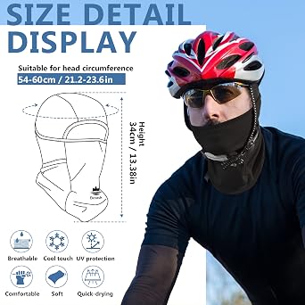 Balaclava Ski Mask, UPF 50+ Breathable Full Face Cover for Men Women