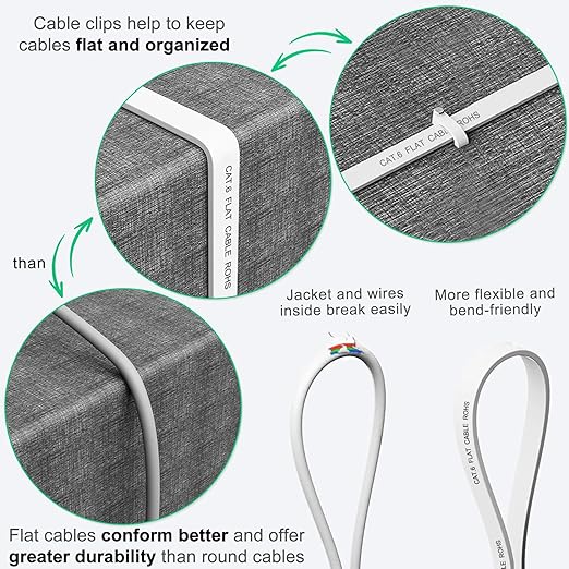 Cable de Red Cat6 Plano 30.48m Blanco Lteirwe miniatura 4