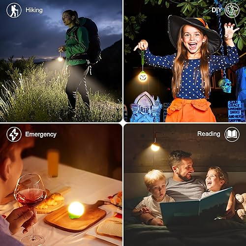 Miniatura 6 de LETMY Luces de camping recargables, paquete de 4 luces portátiles para tienda de campaña con 4 modos de iluminación, linterna LED de campamento de