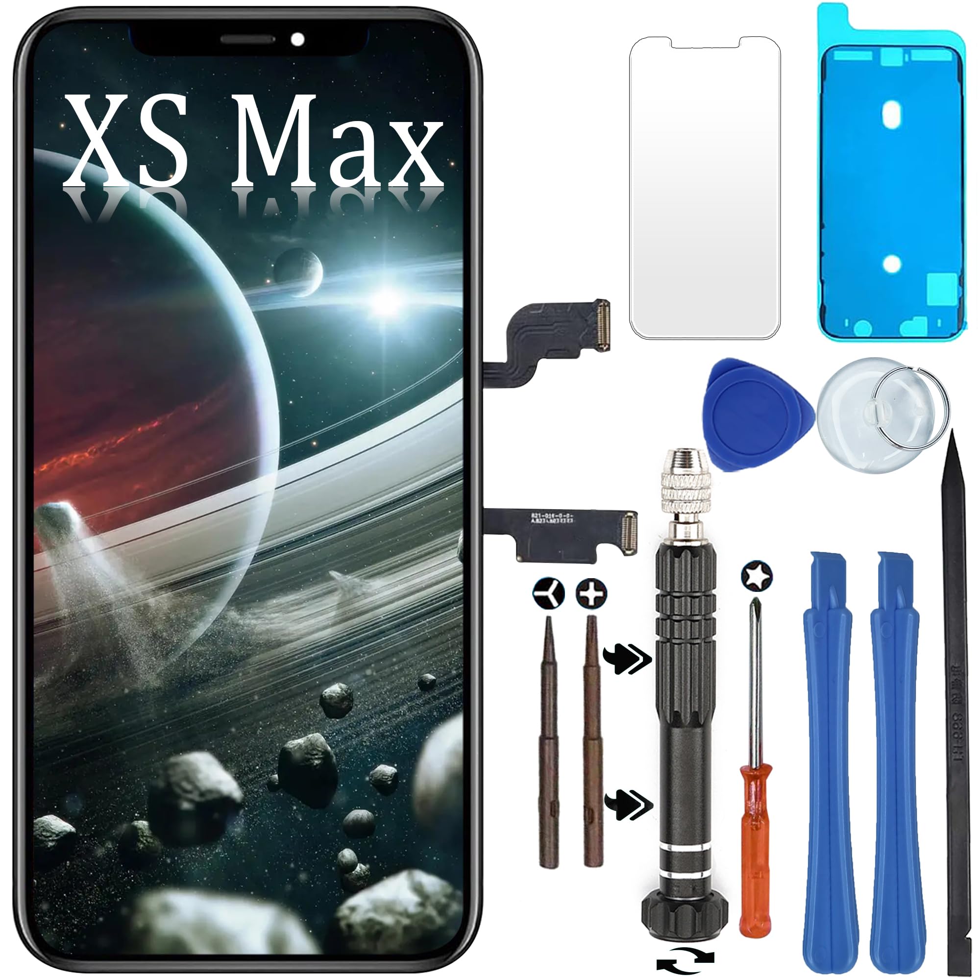 DIGI4U for iPhone XS Max Screen Replacement, 6.5'' 3D Touch True Tone XS Max LCD Display Digitizer Assembly, with Waterproof Tape&Screen Protector&Repair Tools Kit for iPhone XS Max LCD