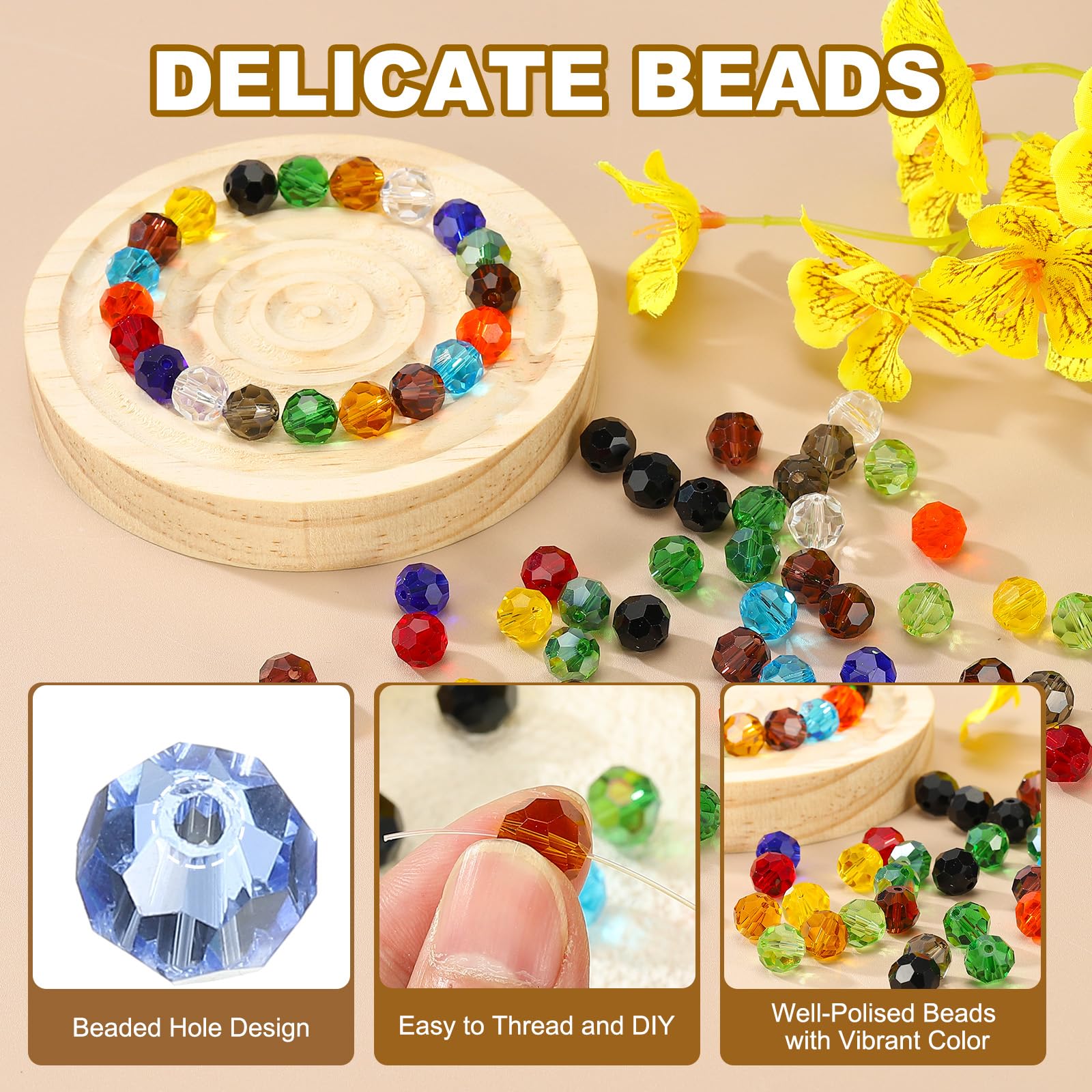 PATIKIL 8mm Round Crystal Beads - Image 3