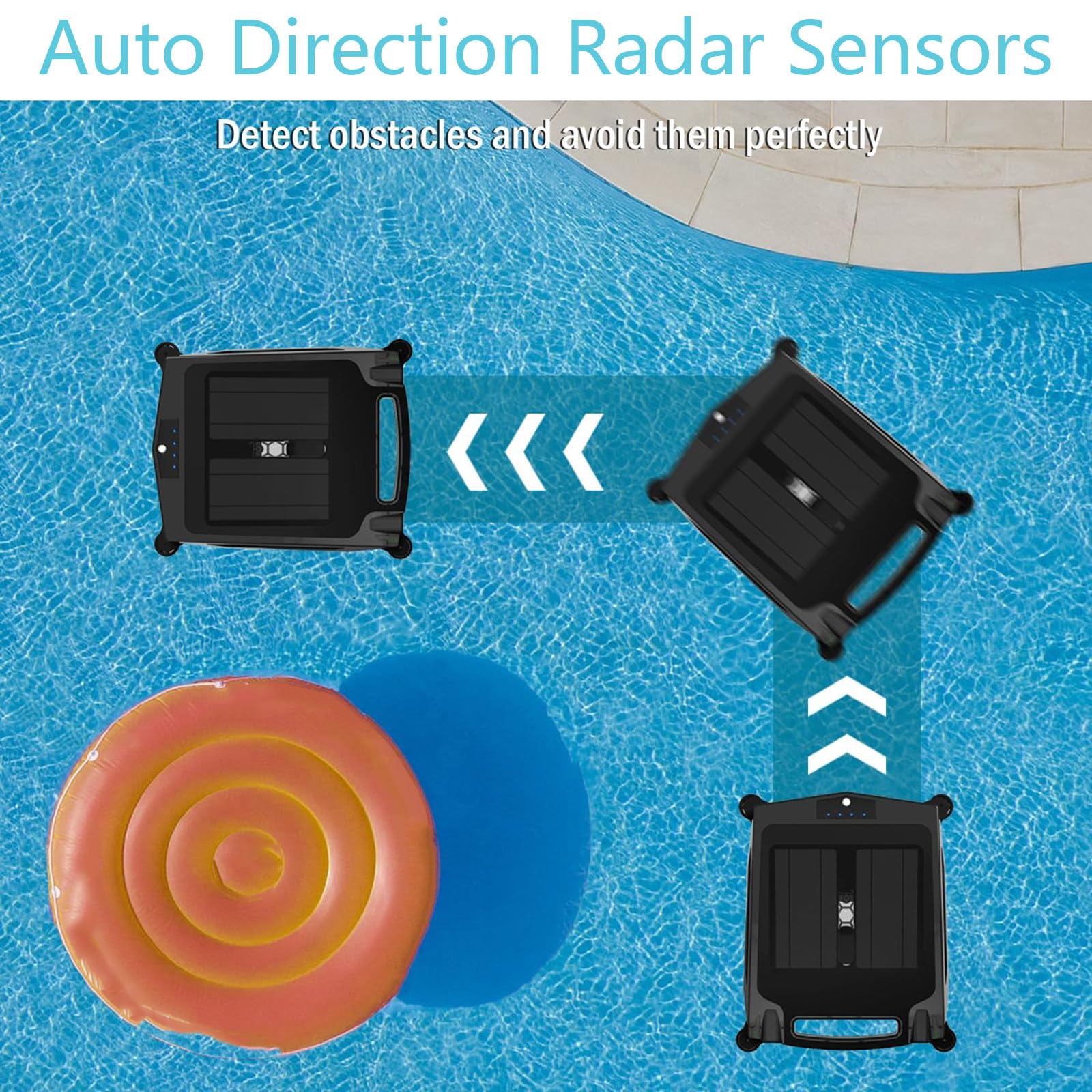 Limpiador robótico automático de Piscinas Alimentado por energía Solar, Limpiador de Piscinas Solar de Modo Dual y Limpieza Continua Durante la Noche, para Todas Las Piscinas