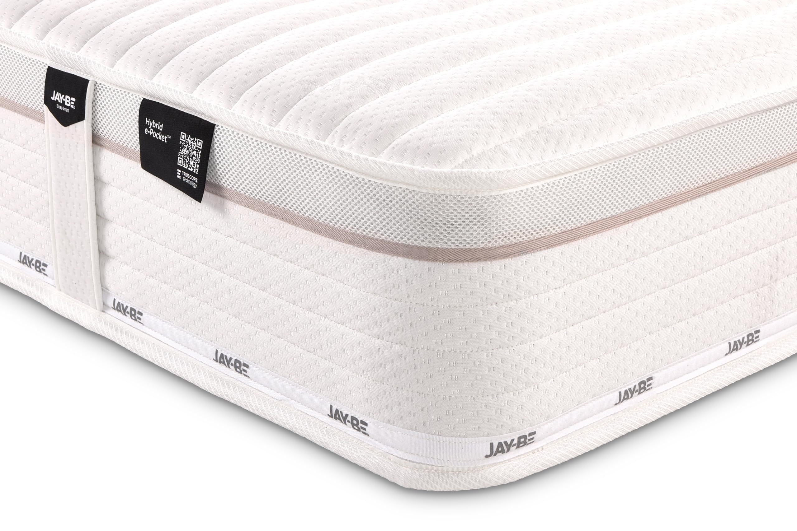 JAY-BE Truecore Hybrid 2200 King Size Mattress, 23cm Thick, e-Pocket Sprung, Medium Firm Mattress, Sustainably Made in the UK, 5ft Kingsize (200 x 150 x 23cm)