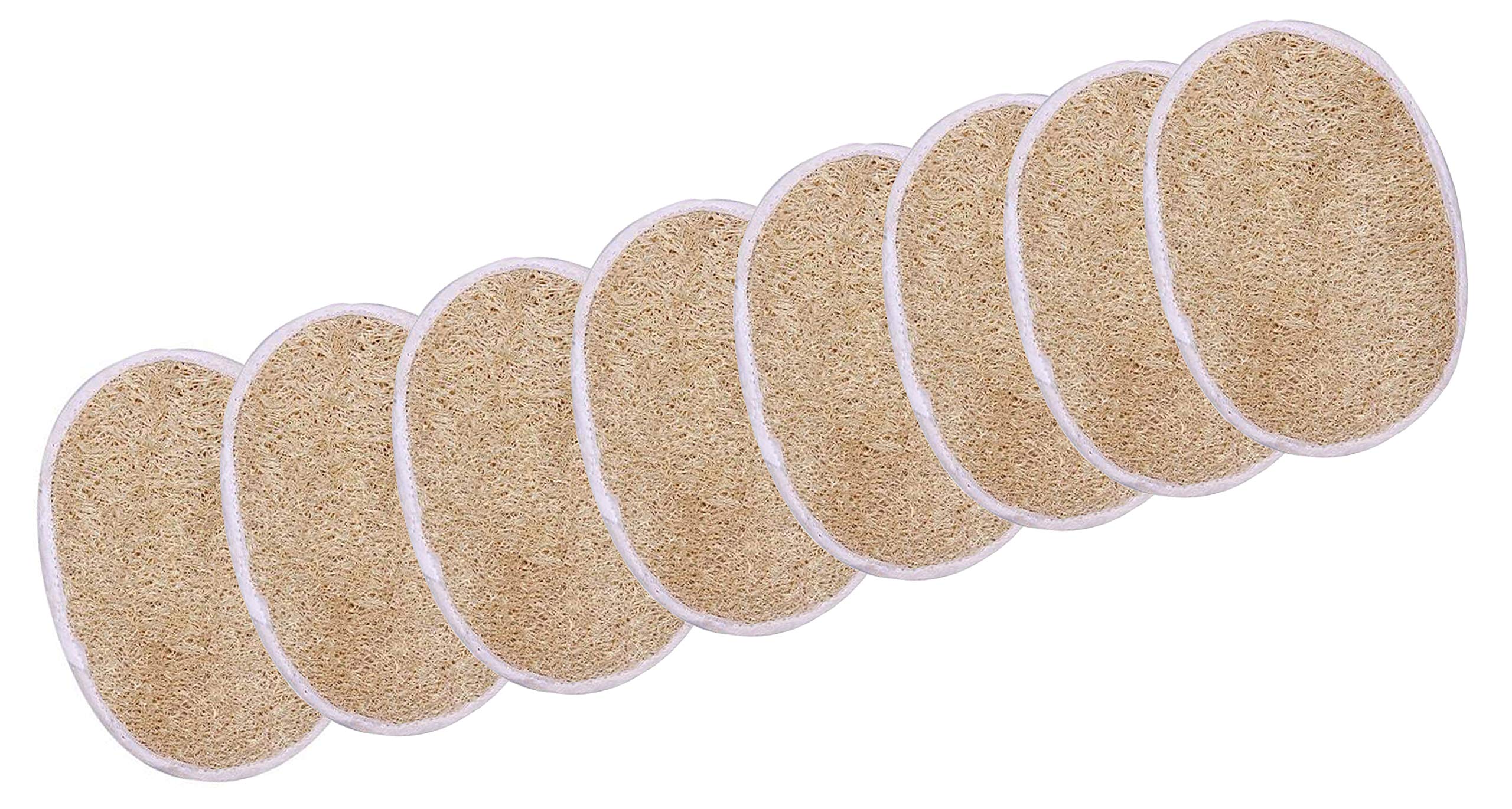Loofa Sponge Luffa Scrubber Body Glove Close Skin for Men and Women, Perfect for Bath Spa and Showerm, Natural Loofah and Terry Cloth Materials Sponge Pads (Pack of 8)-image-14