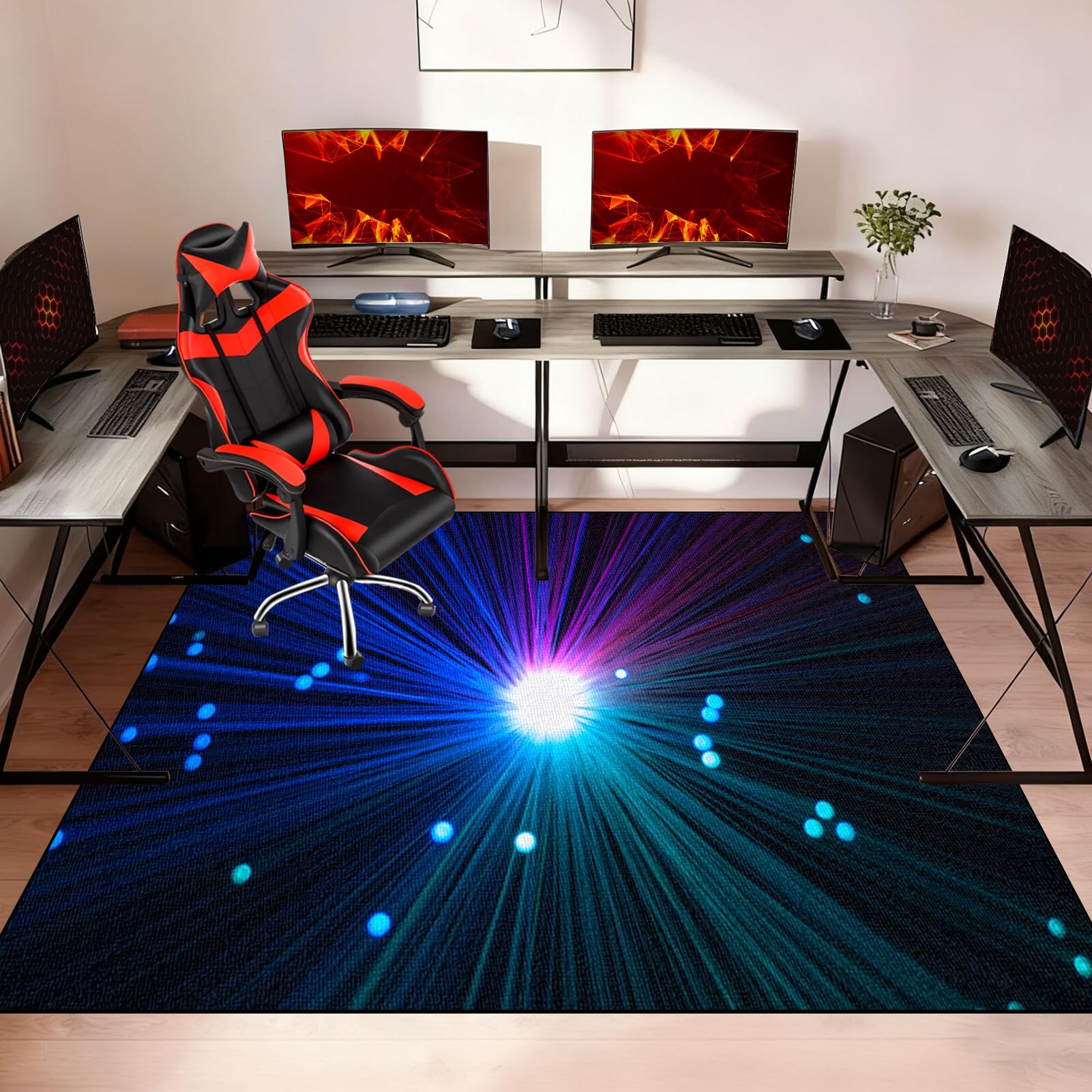 Tappetino per Sedia da Gaming per Pavimenti in Legno Duro, Tappeto per Sedia con Ruote 140 x 180 cmUfficio Protettore del Pavimento Tappeto Gaming Pavimento, Tappetino di Protezione per Pavimento