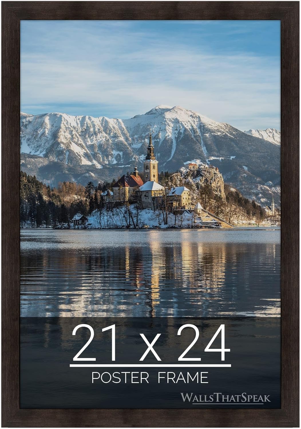 wallsthatspeak 21x24 Espresso Brown Picture Frame for Puzzles Posters Photos or Artwork