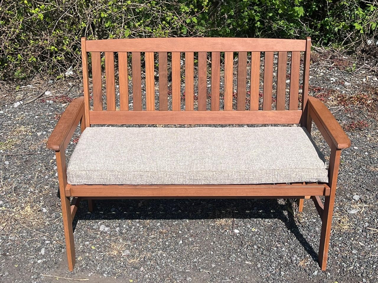 Pnh Beige Cream/ Fleckled Garden Bench Cushion Pad, Outdoor Patio Furniture Cushion With Optional Back Pads Or Side Pillows - 3Ft, 4Ft & 5Ft Sizes (5Ft (152Cm X 46Cm X 6Cm), Bench Cushion Only)