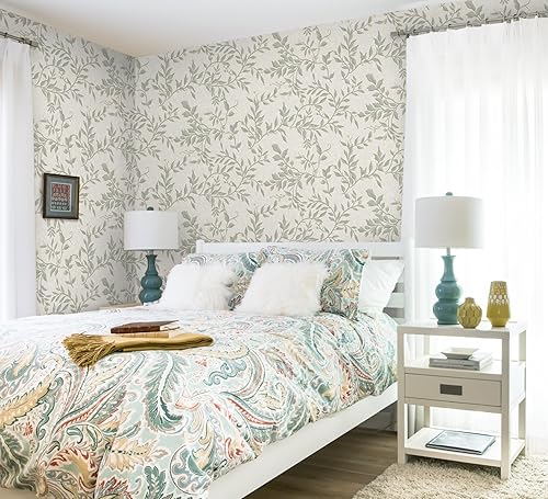 Miniatura 4 de Guvana Papel de contacto de hojas de 16.14 x 78.7 pulgadas, papel tapiz floral para despegar y pegar, papel tapiz con patrón de hojasfloresfrutas,