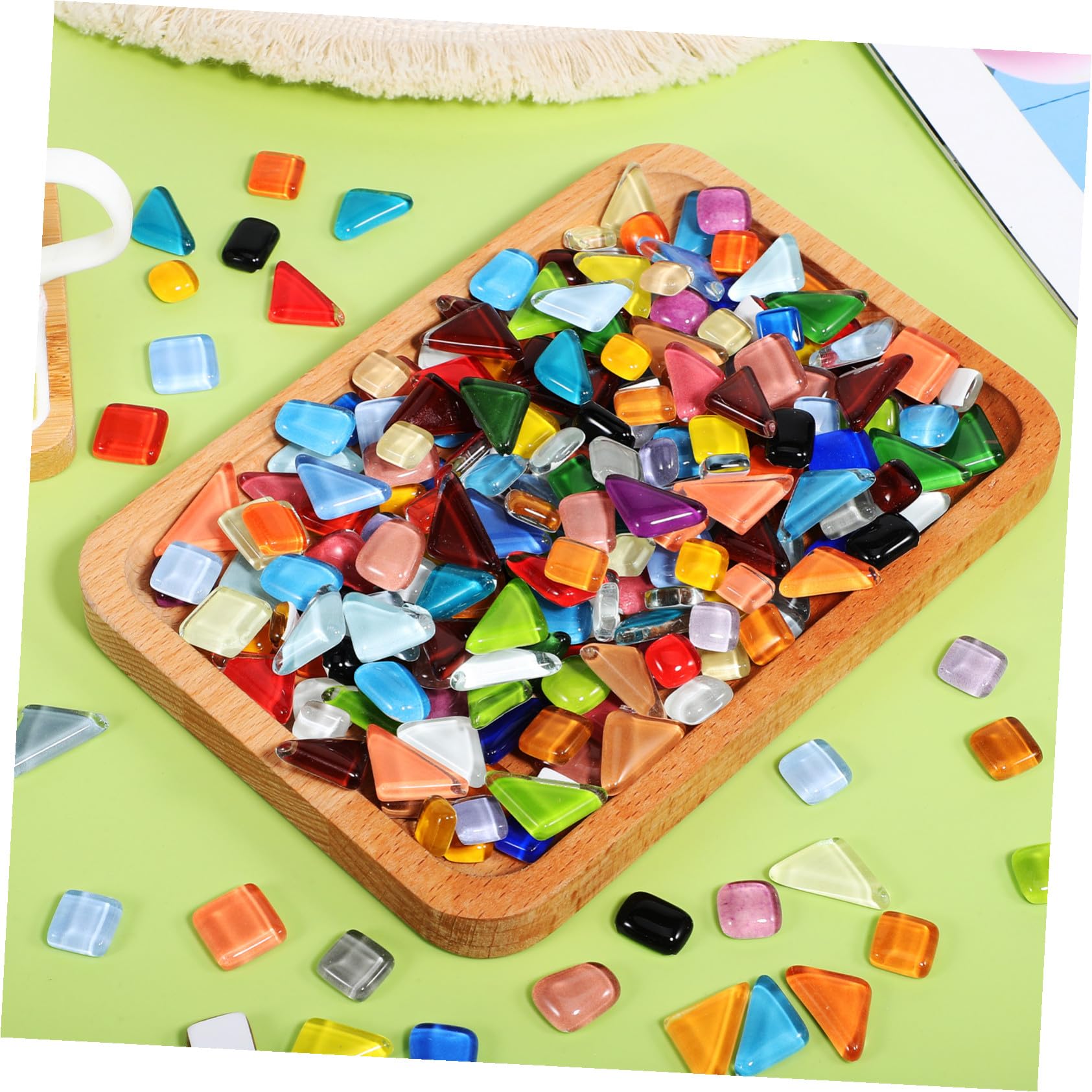 Confezione Da 3 Kit Piastrelle Mosaico in Vetro Cristallo Resistente per Fai da Te per Decorazioni Artistiche e Creazioni Creative