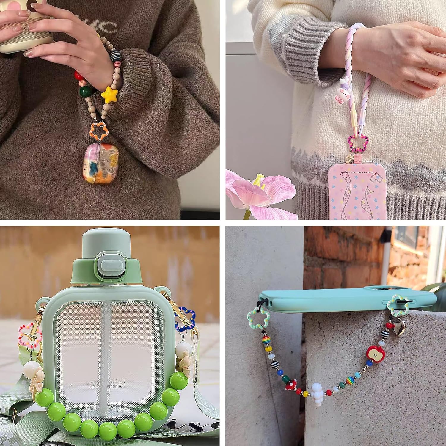 Craftdady 10pcs Flower Spring Gate Rings Circle Trigger Spring Ring Carabiner O Keychain Key Ring Snap Clips Buckle 27mm for Keychain Keys Bags Purses Handbag Spray Painted Alloy Clasps - Image 2